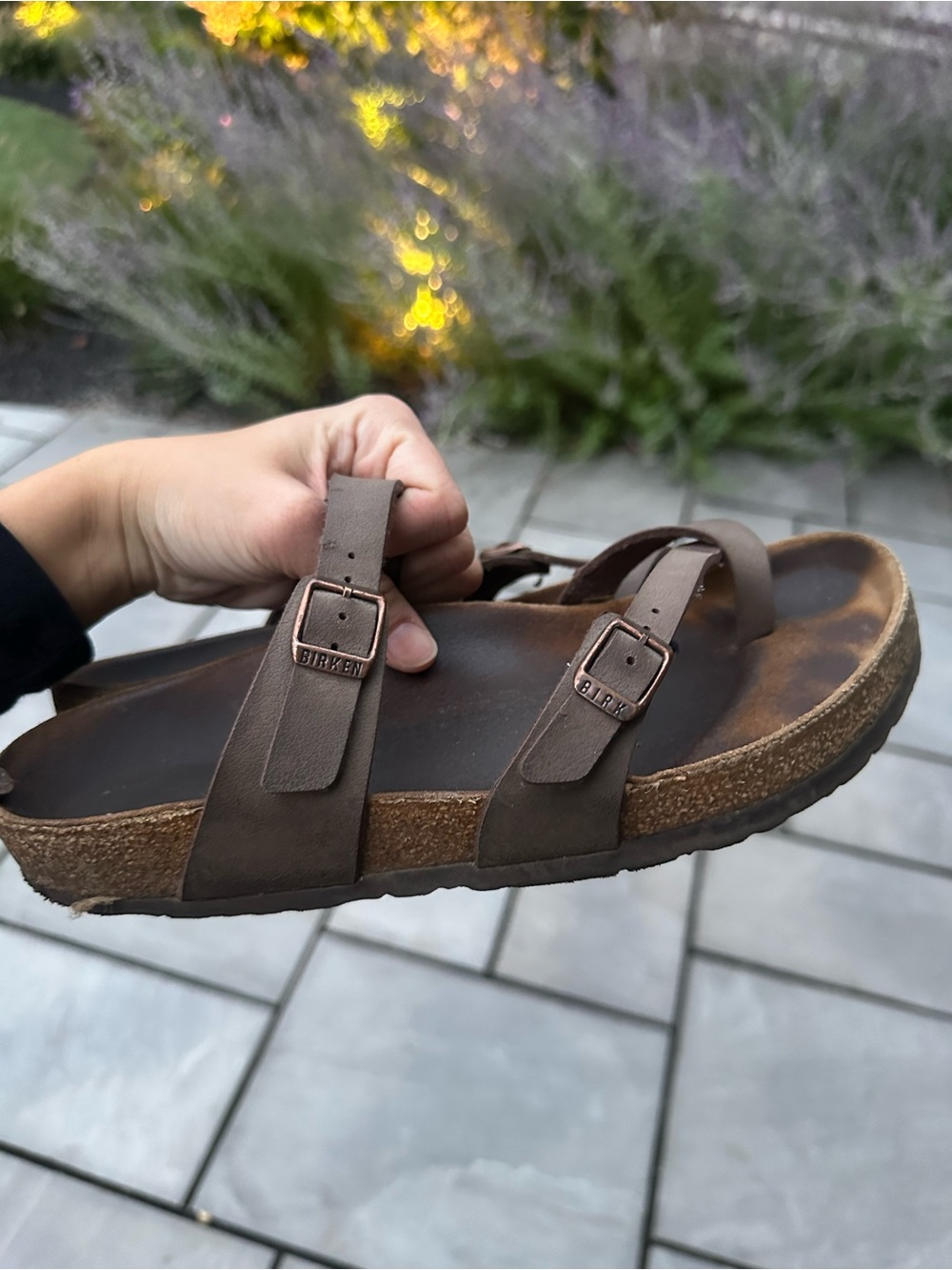 Birkenstock Brown Leather Two-Strap Sandal